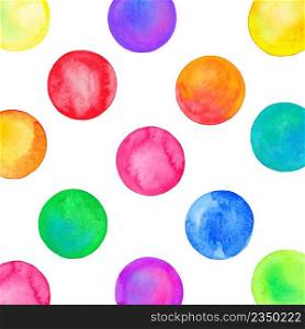 Watercolor hand painted circles. Abstract watercolor texture isolated on white. Colorful watercolor design elements. Bright color illustration.. Watercolor circle background. Watercolor abstract circles.