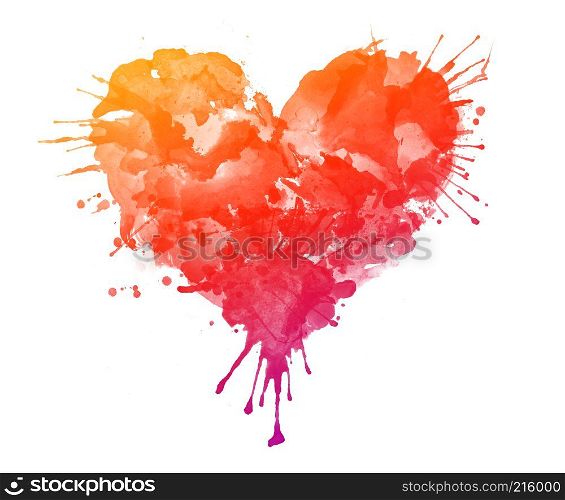 Watercolor Heart Isolated on White Background