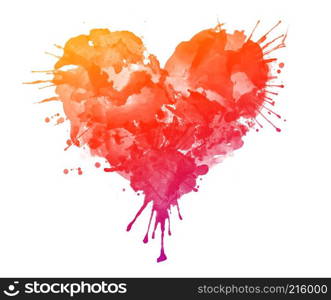 Watercolor Heart Isolated on White Background