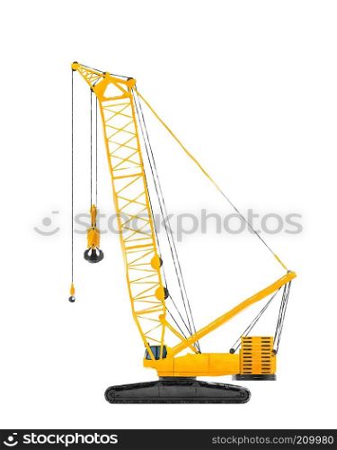 Watercolor large crane over white background