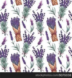 Watercolor lavender seamless pattern. Hand drawn floral background. Watercolor lavender seamless pattern. Hand drawn floral background.