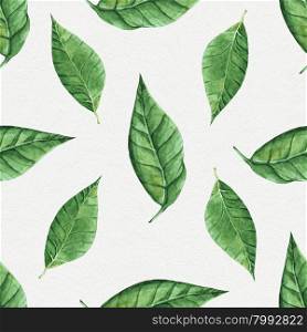 Watercolor leaves pattern. Hand painted abstract watercolor leaves pattern. Seamless spring illustration