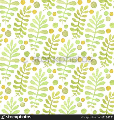 Watercolor leaves seamless pattern. Hand paint background. Can be used for wrapping paper and fabric design.. Watercolor leaves seamless pattern. Hand paint background. Can be used for wrapping paper and fabric design
