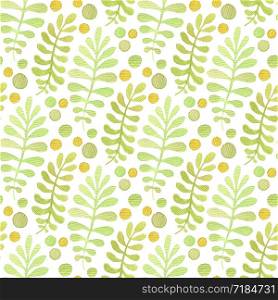 Watercolor leaves seamless pattern. Hand paint background. Can be used for wrapping paper and fabric design.. Watercolor leaves seamless pattern. Hand paint background. Can be used for wrapping paper and fabric design
