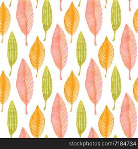 Watercolor leaves seamless pattern. Hand paint background. Can be used for wrapping paper and fabric design. Watercolor leaves seamless pattern. Hand paint background. Can be used for wrapping paper and fabric design.
