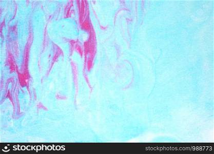 Watercolor on paper background, art abstract blue and pink watercolor painting, color ink drop, in marble pattern textured design on white paper background
