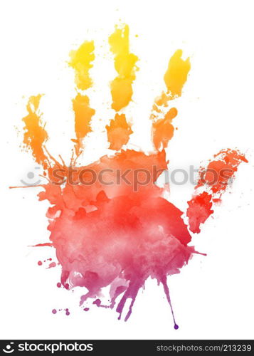 Watercolor Palm on white Background