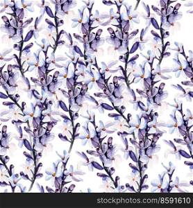 Watercolor pattern with lavender flowers. Illustration. Watercolor pattern with lavender flowers