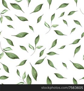 Watercolor pattern with leaves. Illustration. Watercolor pattern with leaves.