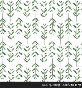 Watercolor pattern with olive branches. Illustration on white background. Nature and Organic concept. Natural product.