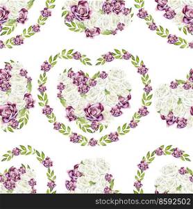 Watercolor pattern with rose flowers. illustrations. Watercolor pattern with rose flowers. 
