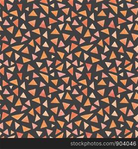 Watercolor peach triangles pattern on a gray background. Endless handmade geometric pattern. For the design of postcards, invitations, wrapping paper, fabric, textile, clothing.