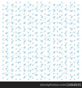 Watercolor rain. Blue drops isolated on white background.