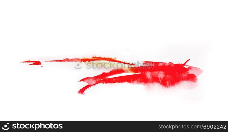 Watercolor Red color splash on black background