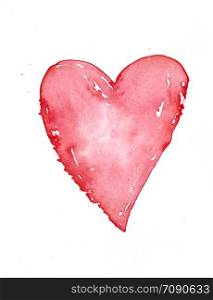watercolor red heart