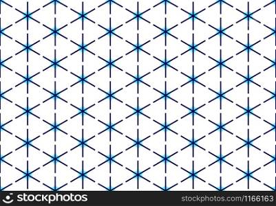 Watercolor seamless geometric pattern design illustration. Background texture. In blue and black colors on white background.