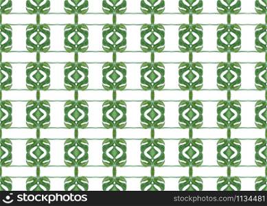 Watercolor seamless geometric pattern design illustration. Background texture. In green and white colors.