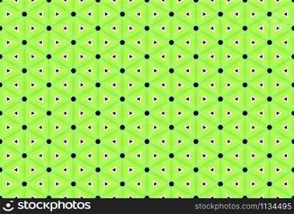 Watercolor seamless geometric pattern design illustration. Background texture. In green, black and white colors.