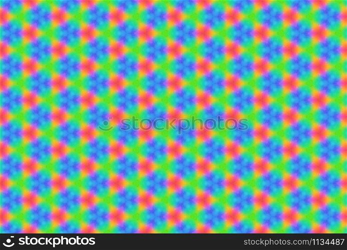 Watercolor seamless geometric pattern design illustration. Background texture. In green, blue, red and yellow colors.