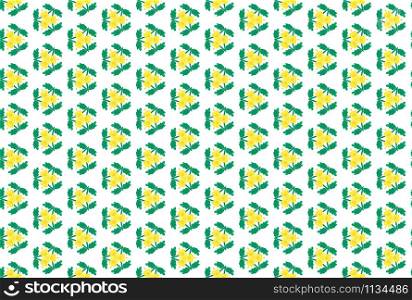 Watercolor seamless geometric pattern design illustration. Background texture. In green, yellow and white colors.