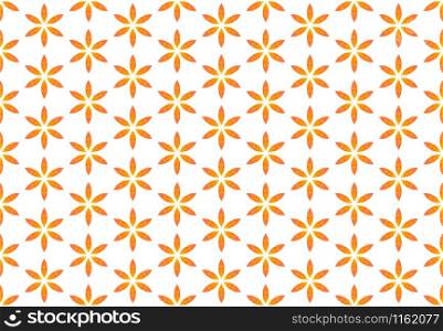 Watercolor seamless geometric pattern design illustration. Background texture. In orange and white colors.