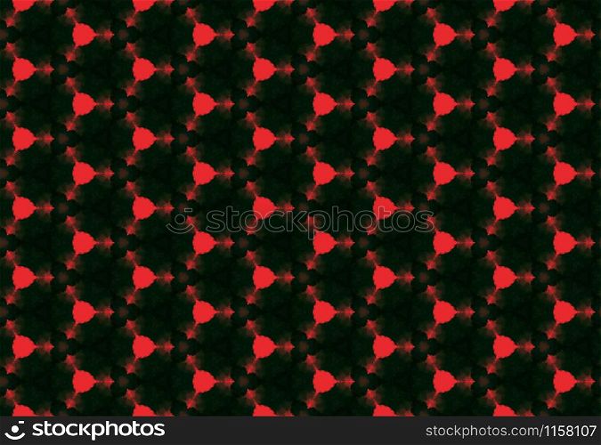 Watercolor seamless geometric pattern design illustration. Background texture. In red and black colors.