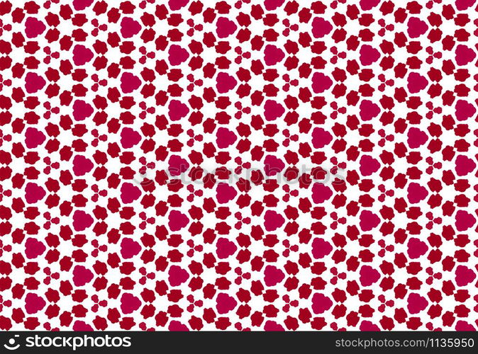 Watercolor seamless geometric pattern design illustration. Background texture. In red and white colors.