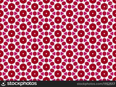 Watercolor seamless geometric pattern design illustration. Background texture. In red, pink and white colors.