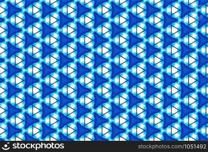 Watercolor seamless geometric pattern. In blue, black and white colors.