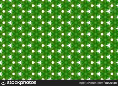 Watercolor seamless geometric pattern. In green and white colors.