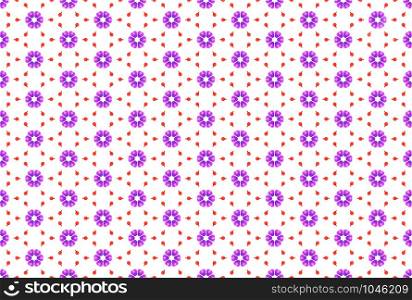 Watercolor seamless geometric pattern. In purple and red colors on white background.