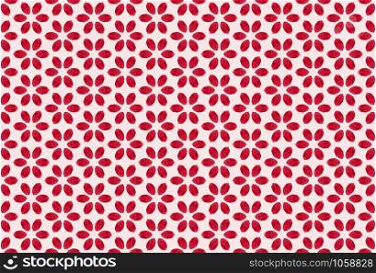 Watercolor seamless geometric pattern. In red colors on white background.