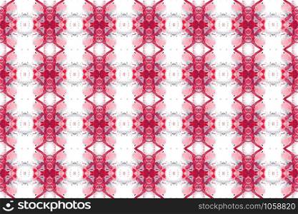 Watercolor seamless geometric pattern. In red, pink and grey colors on white background.