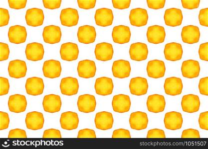 Watercolor seamless geometric pattern. In yellow and orange colors on white background.