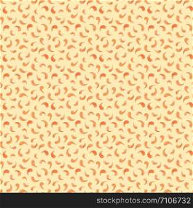 Watercolor seamless pattern of orange curls. Hand made illustration of peach drops on a beige background. For the design of gift wrapping, design of bags, notebooks, clothes, cards.
