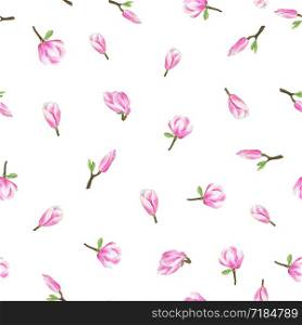 Watercolor seamless pattern. Simple flowers texture. For textile, wallpaper and package design