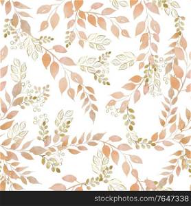 Watercolor seamless pattern with autumn leaves. Can be used as wallpaper. . Watercolor seamless pattern with autumn leaves.