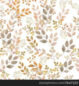 Watercolor seamless pattern with autumn leaves. Can be used as wallpaper. Illustration. Watercolor seamless pattern with autumn leaves. Can be used as wallpaper.