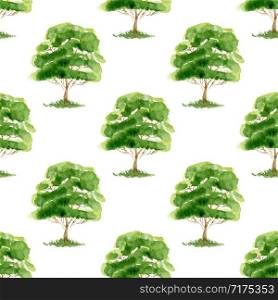 Watercolor trees seamless pattern for fabric, paper and other printing and web background. Watercolor trees seamless pattern for fabric, paper and other printing and web background.