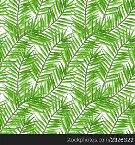 Watercolor tropical palm leaves seamless pattern. Hand Drawn seamless tropical floral pattern.
