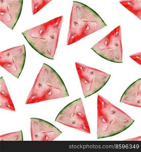 Watercolor  tropical seamless pattern with watermelon. Illustration  . Watercolor  tropical seamless pattern with watermelon. 