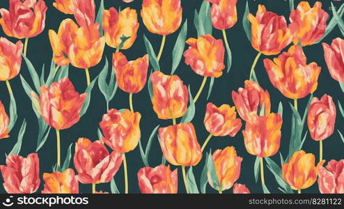 watercolor tulips bright flowers,AI Generated