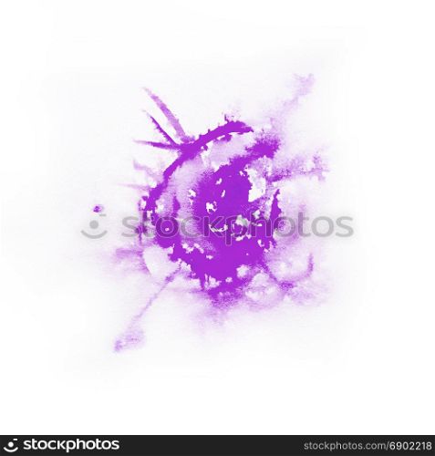 Watercolor Violet color splash on black background