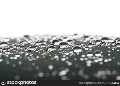 waterdrops on gray surface macro closeup