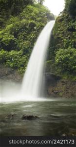 waterfall beautiful costa rican rainforest
