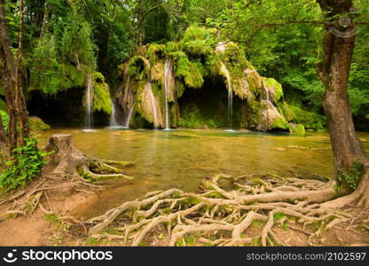 Waterfall Cascades des Tufs in the Franche Comte area in france