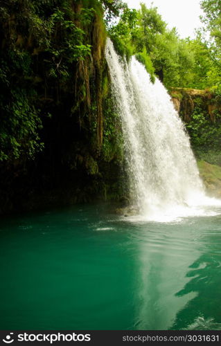 Waterfall cascades from ravine. Waterfall cascades from ravine in Turkey