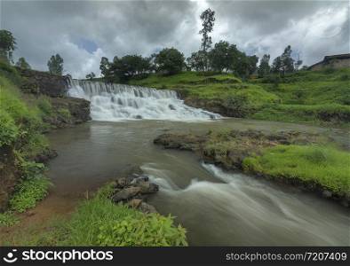Waterfall close to Kalsubai Peak in Bhandadara Town, Bhandardara, Maharashtra, India