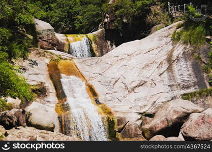 Waterfall in a forest, Emerald Valley, Huangshan, Anhui Province, China