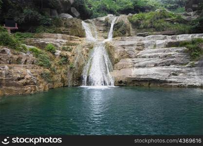 Waterfall in a forest, Mt Yuntai, Jiaozuo, Henan Province, China